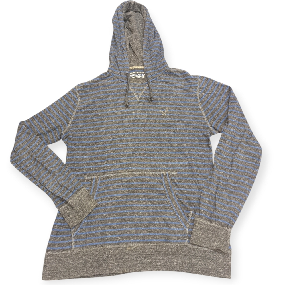 American Eagle Y2K Preppy Skater Athletic Fit Striped Lightweight Hoodie Size M
